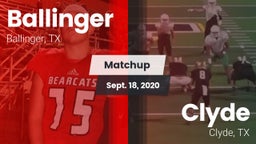 Matchup: Ballinger vs. Clyde  2020