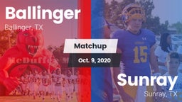 Matchup: Ballinger vs. Sunray  2020