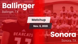 Matchup: Ballinger vs. Sonora  2020