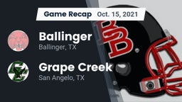 Recap: Ballinger  vs. Grape Creek  2021
