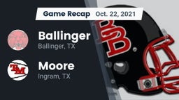 Recap: Ballinger  vs. Moore  2021