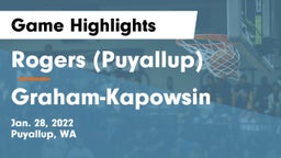 Rogers  (Puyallup) vs Graham-Kapowsin  Game Highlights - Jan. 28, 2022