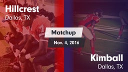 Matchup: Hillcrest vs. Kimball  2016
