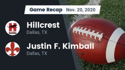 Recap: Hillcrest  vs. Justin F. Kimball  2020