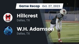 Recap: Hillcrest  vs. W.H. Adamson  2023