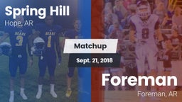 Matchup: Spring Hill vs. Foreman  2018