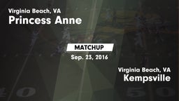 Matchup: Princess Anne vs. Kempsville  2016