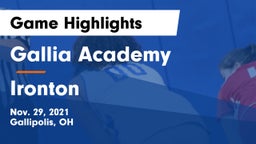 Gallia Academy vs Ironton  Game Highlights - Nov. 29, 2021