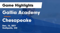 Gallia Academy vs Chesapeake  Game Highlights - Dec. 16, 2021