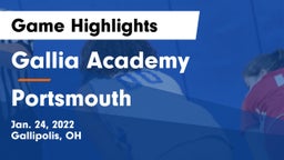Gallia Academy vs Portsmouth  Game Highlights - Jan. 24, 2022