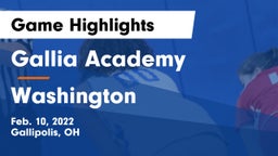 Gallia Academy vs Washington  Game Highlights - Feb. 10, 2022