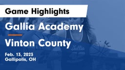 Gallia Academy vs Vinton County  Game Highlights - Feb. 13, 2023