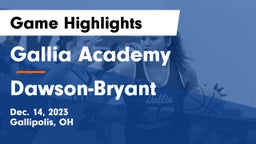 Gallia Academy vs Dawson-Bryant  Game Highlights - Dec. 14, 2023
