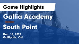 Gallia Academy vs South Point  Game Highlights - Dec. 18, 2023