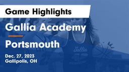 Gallia Academy vs Portsmouth  Game Highlights - Dec. 27, 2023