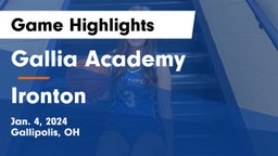 Gallia Academy vs Ironton  Game Highlights - Jan. 4, 2024