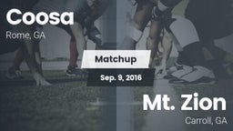 Matchup: Coosa vs. Mt. Zion  2016