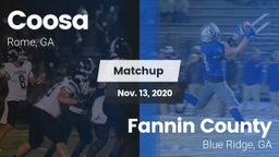 Matchup: Coosa vs. Fannin County  2020