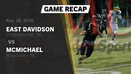 Recap: East Davidson  vs. McMichael  2016