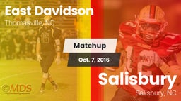 Matchup: East Davidson vs. Salisbury  2016