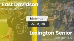 Matchup: East Davidson vs. Lexington Senior  2016