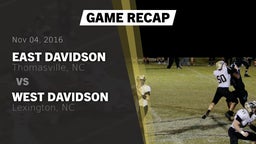 Recap: East Davidson  vs. West Davidson  2016