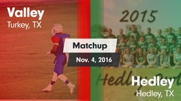 Matchup: Valley vs. Hedley  2016