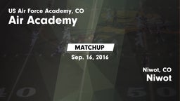 Matchup: Air Academy vs. Niwot  2016
