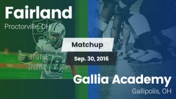 Matchup: Fairland vs. Gallia Academy 2016