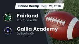 Recap: Fairland  vs. Gallia Academy 2018