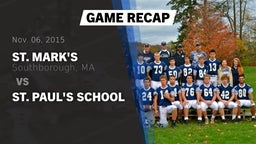 Recap: St. Mark's  vs. St. Paul's School 2015