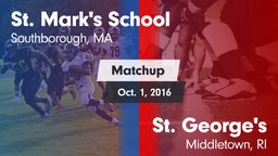 Matchup: St. Mark's vs. St. George's  2016
