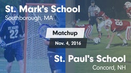 Matchup: St. Mark's vs. St. Paul's School 2016