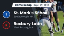 Recap: St. Mark's School vs. Roxbury Latin  2018