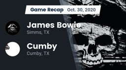 Recap: James Bowie  vs. Cumby  2020