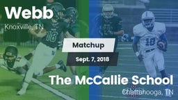 Matchup: Webb vs. The McCallie School 2018