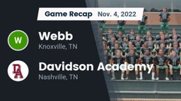 Recap: Webb  vs. Davidson Academy  2022