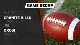 Recap: Granite Hills  vs. Orosi  2016