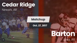Matchup: Cedar Ridge vs. Barton  2017