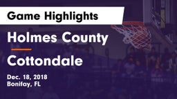 Holmes County  vs Cottondale  Game Highlights - Dec. 18, 2018