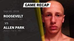 Recap: Roosevelt  vs. Allen Park  2016