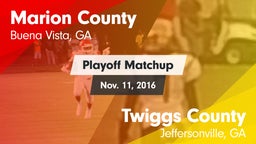 Matchup: Marion County vs. Twiggs County  2016