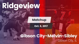 Matchup: Ridgeview vs. Gibson City-Melvin-Sibley  2017