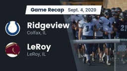 Recap: Ridgeview  vs. LeRoy  2020