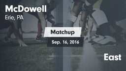 Matchup: McDowell vs. East  2016