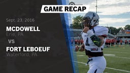 Recap: McDowell  vs. Fort LeBoeuf  2016