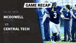 Recap: McDowell  vs. Central Tech  2016