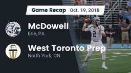 Recap: McDowell  vs. West Toronto Prep 2018