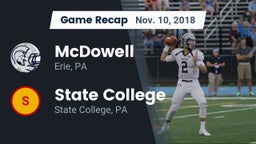 Recap: McDowell  vs. State College  2018
