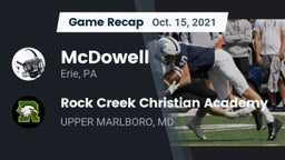 Recap: McDowell  vs. Rock Creek Christian Academy 2021